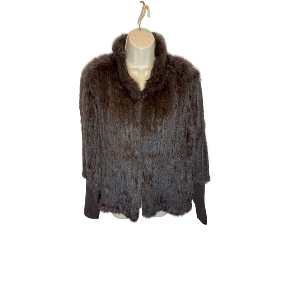 Love Token Brown Rabbit fur Jacket - Size L - Picture 2 of 7